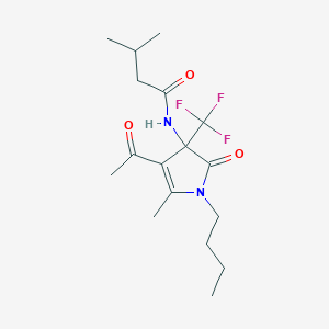 N-[4-acetyl-1-butyl-5-methyl-2-oxo-3-(trifluoromethyl)-2,3-dihydro-1H-pyrrol-3-yl]-3-methylbutanamide