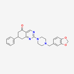 2-[4-(1,3-benzodioxol-5-ylmethyl)piperazin-1-yl]-7-phenyl-7,8-dihydroquinazolin-5(6H)-one