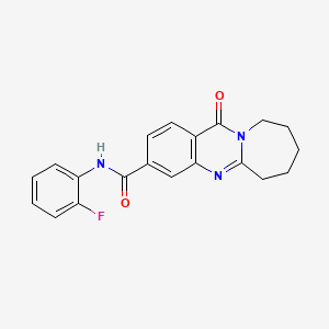 molecular formula C20H18FN3O2 B11464025 N-(2-fluorophenyl)-12-oxo-6,7,8,9,10,12-hexahydroazepino[2,1-b]quinazoline-3-carboxamide 