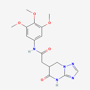 molecular formula C16H19N5O5 B11464035 2-(5-oxo-4,5,6,7-tetrahydro[1,2,4]triazolo[1,5-a]pyrimidin-6-yl)-N-(3,4,5-trimethoxyphenyl)acetamide 