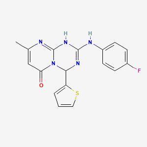 2-[(4-fluorophenyl)amino]-8-methyl-4-(thiophen-2-yl)-1,4-dihydro-6H-pyrimido[1,2-a][1,3,5]triazin-6-one