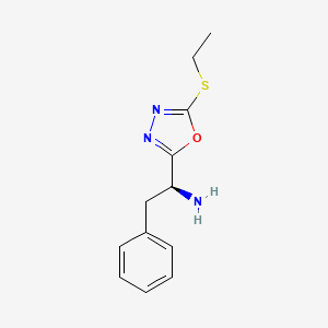 (1S)-1-[5-(ethylsulfanyl)-1,3,4-oxadiazol-2-yl]-2-phenylethanamine