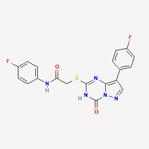 N-(4-fluorophenyl)-2-{[8-(4-fluorophenyl)-4-oxo-3,4-dihydropyrazolo[1,5-a][1,3,5]triazin-2-yl]sulfanyl}acetamide