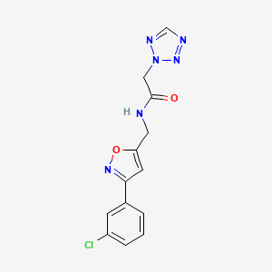 N-([3-(3-Chlorophenyl)-1,2-oxazol-5-yl]methyl)-2-(1,2,3,4-tetrazol-2-yl)acetamide