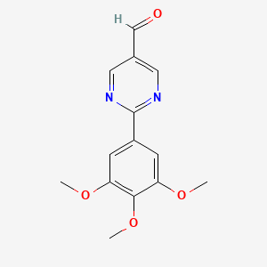 molecular formula C14H14N2O4 B11464097 2-(3,4,5-Trimethoxyphenyl)pyrimidine-5-carbaldehyde 