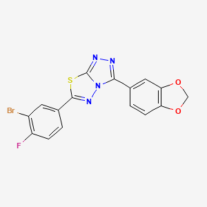 3-(1,3-Benzodioxol-5-yl)-6-(3-bromo-4-fluorophenyl)[1,2,4]triazolo[3,4-b][1,3,4]thiadiazole