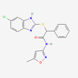 2-[(5-chloro-1H-benzimidazol-2-yl)sulfanyl]-N-(5-methyl-1,2-oxazol-3-yl)-2-phenylacetamide