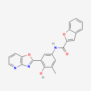 N-(4-Hydroxy-3-methyl-5-{[1,3]oxazolo[4,5-B]pyridin-2-YL}phenyl)-1-benzofuran-2-carboxamide