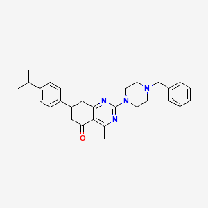 2-(4-benzylpiperazin-1-yl)-4-methyl-7-[4-(propan-2-yl)phenyl]-7,8-dihydroquinazolin-5(6H)-one