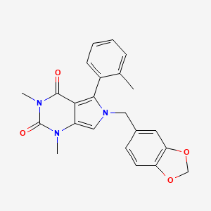 6-(1,3-benzodioxol-5-ylmethyl)-1,3-dimethyl-5-(2-methylphenyl)-1H-pyrrolo[3,4-d]pyrimidine-2,4(3H,6H)-dione