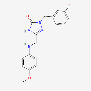 2-[(3-Fluorophenyl)methyl]-5-([(4-methoxyphenyl)amino]methyl)-2,3-dihydro-1H-1,2,4-triazol-3-one