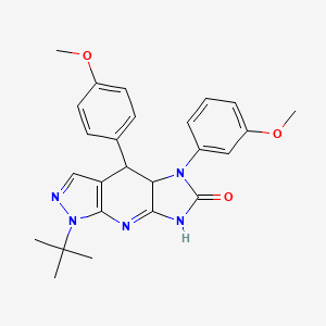 1-(tert-butyl)-5-(3-methoxyphenyl)-4-(4-methoxyphenyl)-4,4a,5,7-tetrahydroimidazo[4,5-b]pyrazolo[4,3-e]pyridin-6(1H)-one