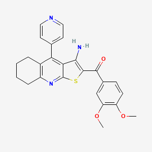 [3-Amino-4-(pyridin-4-yl)-5,6,7,8-tetrahydrothieno[2,3-b]quinolin-2-yl](3,4-dimethoxyphenyl)methanone