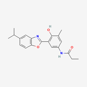 N-{4-hydroxy-3-methyl-5-[5-(propan-2-yl)-1,3-benzoxazol-2-yl]phenyl}propanamide