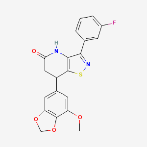 3-(3-fluorophenyl)-7-(7-methoxy-1,3-benzodioxol-5-yl)-6,7-dihydro[1,2]thiazolo[4,5-b]pyridin-5(4H)-one