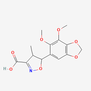 5-(6,7-Dimethoxy-1,3-benzodioxol-5-yl)-4-methyl-4,5-dihydro-1,2-oxazole-3-carboxylic acid