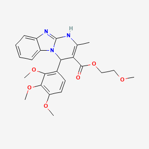 2-Methoxyethyl 2-methyl-4-(2,3,4-trimethoxyphenyl)-1,4-dihydropyrimido[1,2-a]benzimidazole-3-carboxylate