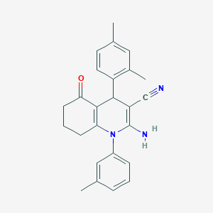 2-Amino-4-(2,4-dimethylphenyl)-1-(3-methylphenyl)-5-oxo-1,4,5,6,7,8-hexahydroquinoline-3-carbonitrile