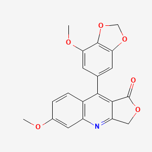 molecular formula C20H15NO6 B11464363 6-methoxy-9-(7-methoxy-1,3-benzodioxol-5-yl)furo[3,4-b]quinolin-1(3H)-one 