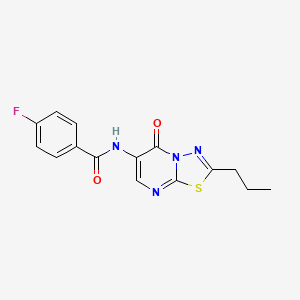 4-Fluoro-N-{5-oxo-2-propyl-5H-[1,3,4]thiadiazolo[3,2-A]pyrimidin-6-YL}benzamide