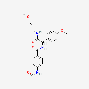 4-(acetylamino)-N-{2-[(3-ethoxypropyl)amino]-1-(4-methoxyphenyl)-2-oxoethyl}benzamide