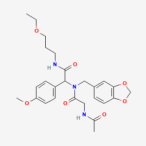 N~2~-acetyl-N-(1,3-benzodioxol-5-ylmethyl)-N-{2-[(3-ethoxypropyl)amino]-1-(4-methoxyphenyl)-2-oxoethyl}glycinamide