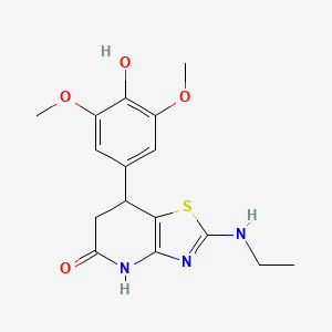 2-(Ethylamino)-7-(4-hydroxy-3,5-dimethoxyphenyl)-4H,6H,7H-[1,3]thiazolo[4,5-b]pyridin-5-one