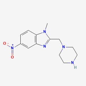 1-Methyl-5-nitro-2-(piperazin-1-ylmethyl)-1,3-benzodiazole