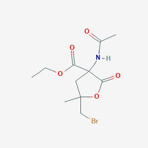 Ethyl 5-(bromomethyl)-3-acetamido-5-methyl-2-oxooxolane-3-carboxylate