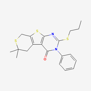 12,12-dimethyl-4-phenyl-5-propylsulfanyl-8,11-dithia-4,6-diazatricyclo[7.4.0.02,7]trideca-1(9),2(7),5-trien-3-one