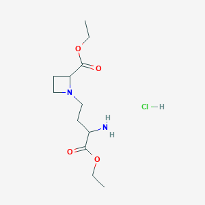molecular formula C₁₂H₂₃ClN₂O₄ B1146451 Ethyl 1-(3-amino-4-ethoxy-4-oxobutyl)azetidine-2-carboxylate;hydrochloride CAS No. 1028192-80-4