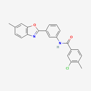 3-chloro-4-methyl-N-[3-(6-methyl-1,3-benzoxazol-2-yl)phenyl]benzamide