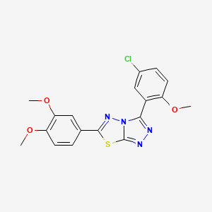 molecular formula C18H15ClN4O3S B11464523 3-(5-Chloro-2-methoxyphenyl)-6-(3,4-dimethoxyphenyl)[1,2,4]triazolo[3,4-b][1,3,4]thiadiazole 