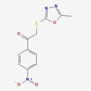 2-[(5-Methyl-1,3,4-oxadiazol-2-yl)sulfanyl]-1-(4-nitrophenyl)ethanone