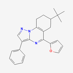 molecular formula C24H25N3O B11464559 7-Tert-butyl-5-(furan-2-yl)-3-phenyl-6,7,8,9-tetrahydropyrazolo[1,5-a]quinazoline 