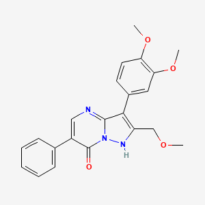 molecular formula C22H21N3O4 B11464571 3-(3,4-dimethoxyphenyl)-2-(methoxymethyl)-6-phenylpyrazolo[1,5-a]pyrimidin-7(4H)-one 