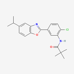 N-{2-chloro-5-[5-(propan-2-yl)-1,3-benzoxazol-2-yl]phenyl}-2,2-dimethylpropanamide