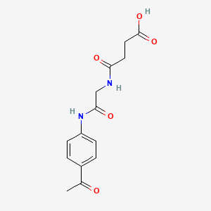 molecular formula C14H16N2O5 B11464577 4-({2-[(4-Acetylphenyl)amino]-2-oxoethyl}amino)-4-oxobutanoic acid 