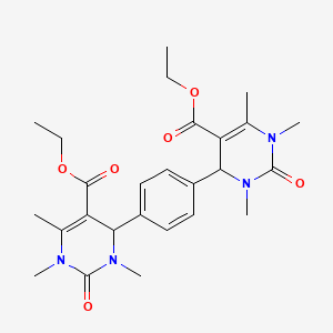 molecular formula C26H34N4O6 B11464585 Diethyl 4,4'-benzene-1,4-diylbis(1,3,6-trimethyl-2-oxo-1,2,3,4-tetrahydropyrimidine-5-carboxylate) 