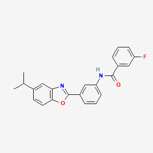 3-fluoro-N-{3-[5-(propan-2-yl)-1,3-benzoxazol-2-yl]phenyl}benzamide