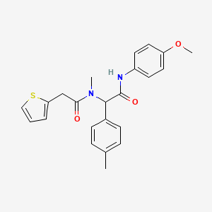 molecular formula C23H24N2O3S B11464632 N-{2-[(4-methoxyphenyl)amino]-1-(4-methylphenyl)-2-oxoethyl}-N-methyl-2-(thiophen-2-yl)acetamide 