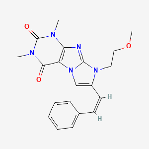 8-(2-methoxyethyl)-1,3-dimethyl-7-[(Z)-2-phenylethenyl]-1H-imidazo[2,1-f]purine-2,4(3H,8H)-dione