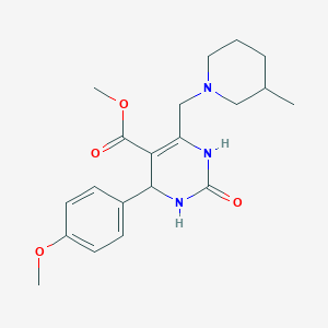 molecular formula C20H27N3O4 B11464691 Methyl 4-(4-methoxyphenyl)-6-[(3-methylpiperidin-1-yl)methyl]-2-oxo-1,2,3,4-tetrahydropyrimidine-5-carboxylate 