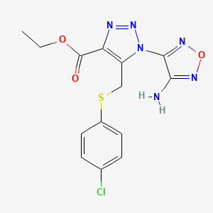 ethyl 1-(4-amino-1,2,5-oxadiazol-3-yl)-5-{[(4-chlorophenyl)sulfanyl]methyl}-1H-1,2,3-triazole-4-carboxylate