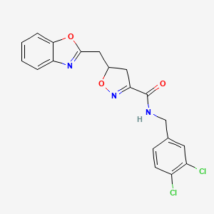 5-(1,3-benzoxazol-2-ylmethyl)-N-(3,4-dichlorobenzyl)-4,5-dihydro-1,2-oxazole-3-carboxamide