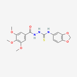 N-(1,3-benzodioxol-5-yl)-2-[(3,4,5-trimethoxyphenyl)carbonyl]hydrazinecarbothioamide