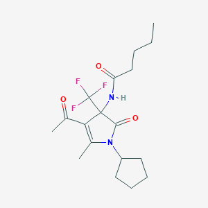 N-[4-acetyl-1-cyclopentyl-5-methyl-2-oxo-3-(trifluoromethyl)-2,3-dihydro-1H-pyrrol-3-yl]pentanamide