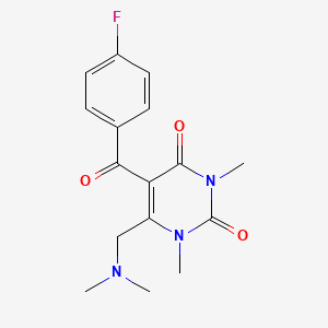 molecular formula C16H18FN3O3 B11464773 6-[(Dimethylamino)methyl]-5-[(4-fluorophenyl)carbonyl]-1,3-dimethylpyrimidine-2,4-dione 