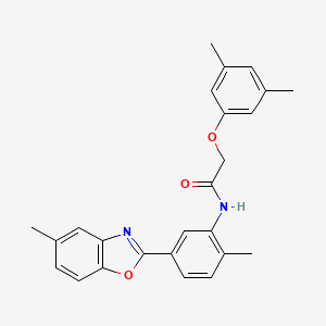 2-(3,5-dimethylphenoxy)-N-[2-methyl-5-(5-methyl-1,3-benzoxazol-2-yl)phenyl]acetamide