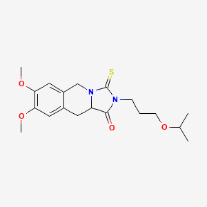 molecular formula C19H26N2O4S B11464786 7,8-dimethoxy-2-[3-(propan-2-yloxy)propyl]-3-thioxo-2,3,10,10a-tetrahydroimidazo[1,5-b]isoquinolin-1(5H)-one 